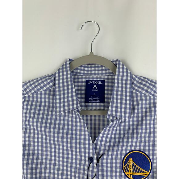 Antigua Golden State Warriors Womens Small Button-Up Long Sleeve Shirt Blue New - Picture 4 of 9